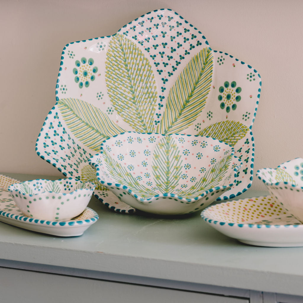 Potterswork Tilly Plate - White and Green