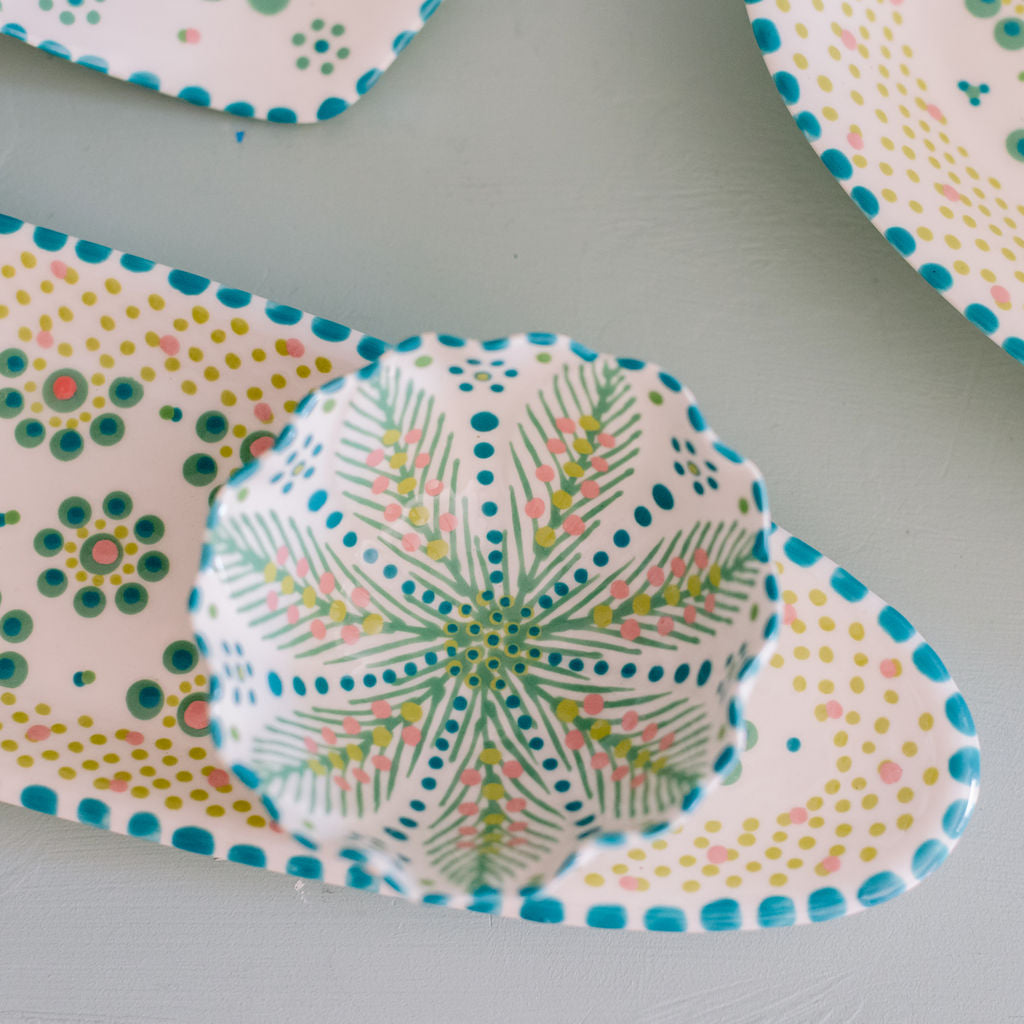 Potterswork Tilly Plate - White and Green