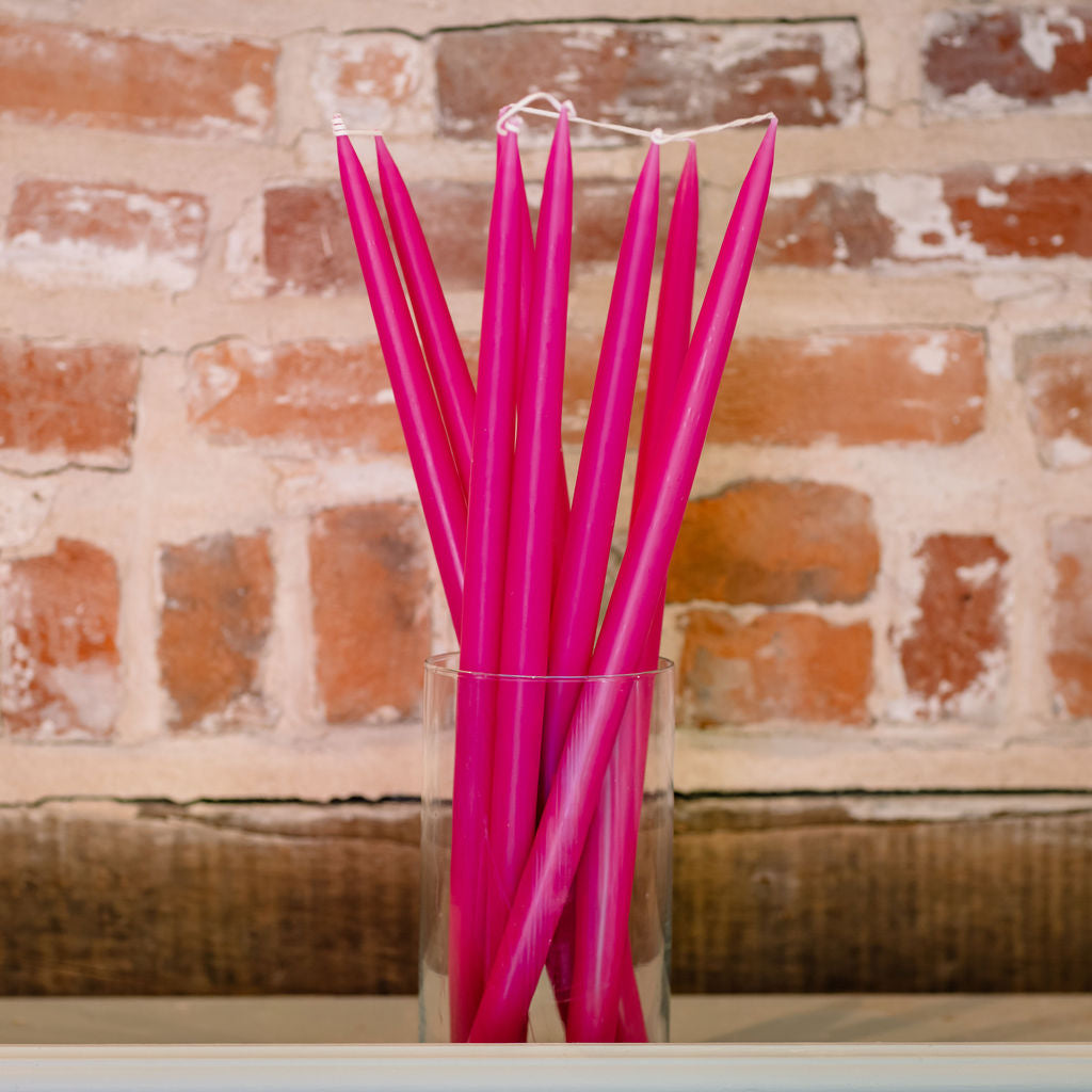 Bright Pink -  Tapered Dinner Candles