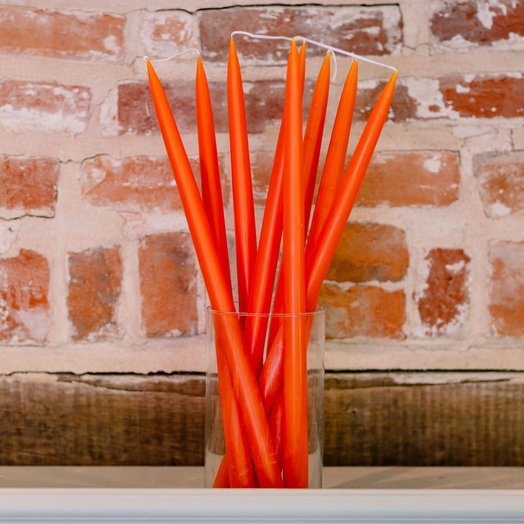 Orange Tapered Dinner Candles