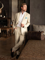 Pale Beige Linen Blazer