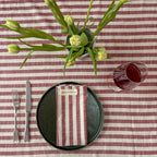 NEW WOVEN CLAY STRIPE TABLECLOTH – 100% Cotton