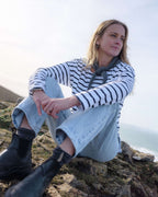 Sadie Midweight Organic Cotton Black Breton T-Shirt