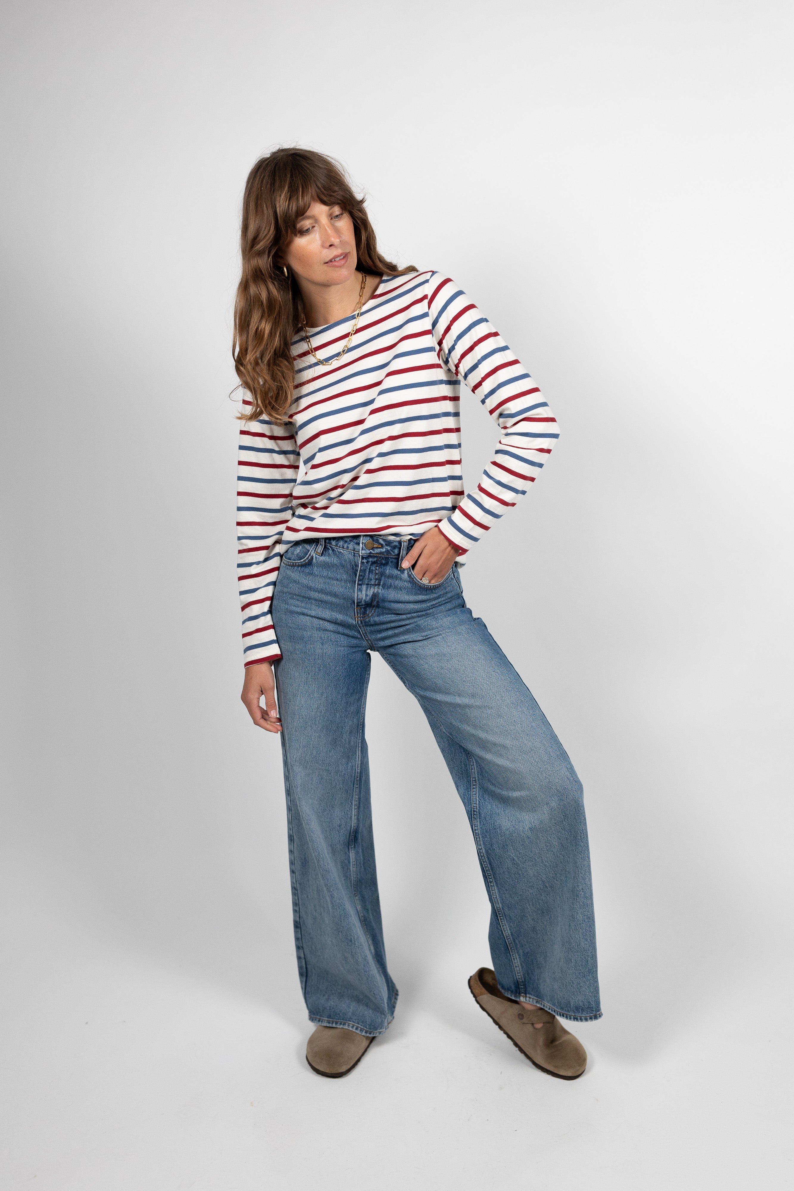 Sadie Midweight Organic Cotton Cherry Breton T-Shirt