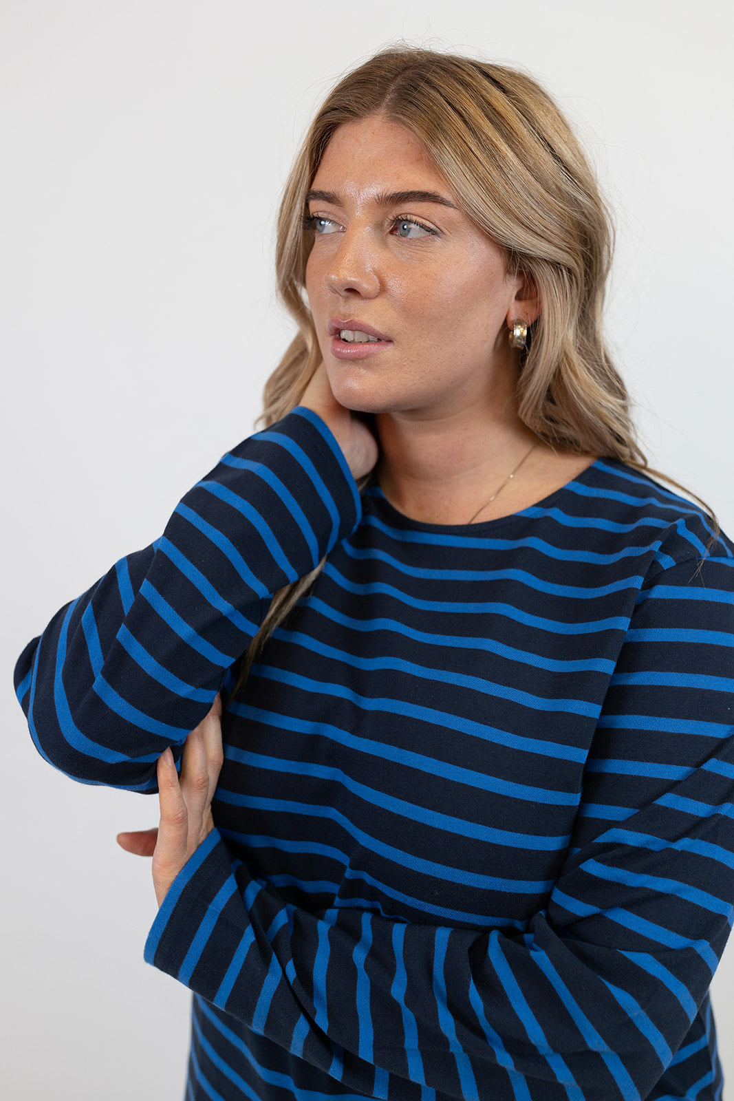 Sadie Midweight Organic Cotton Sky/Navy Breton T-Shirt