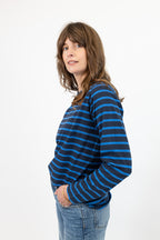 Sadie Midweight Organic Cotton Sky/Navy Breton T-Shirt