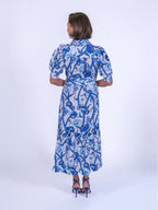 'SAFARI' DRESS IN BOTANICAL BLUE