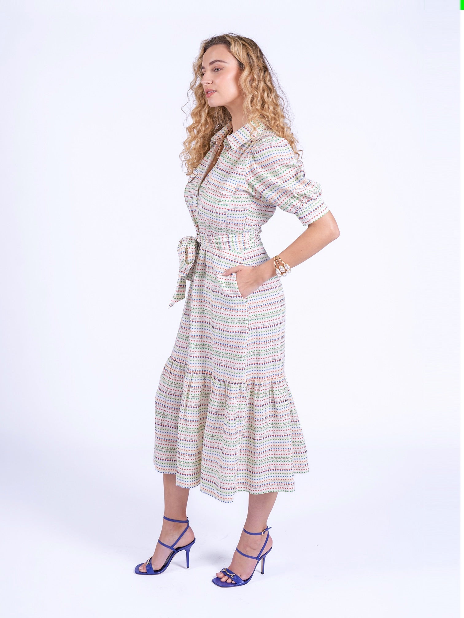 'SAFARI' SHIRT DRESS IN AZTEC MULTI
