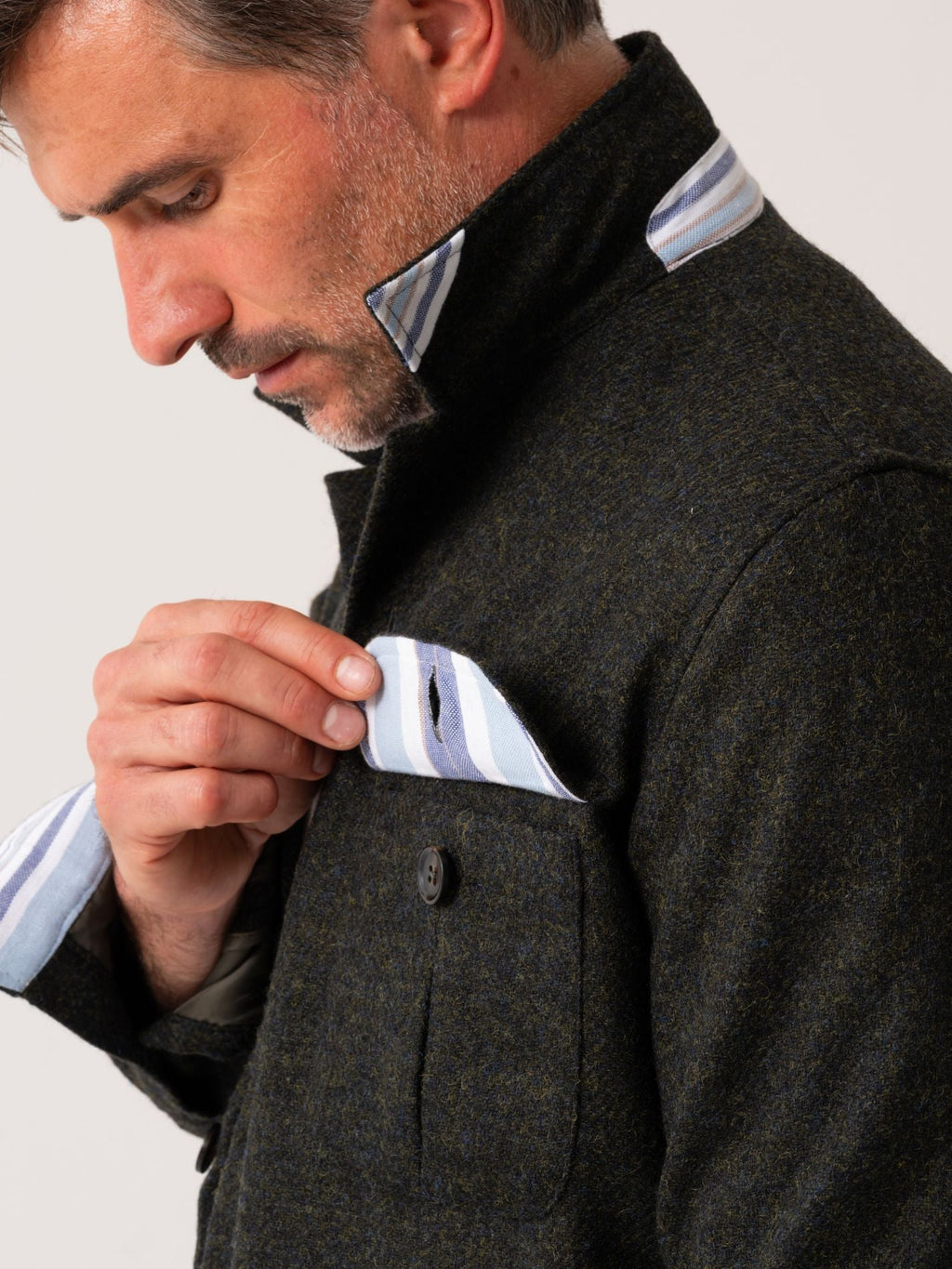 Wool Safari Jacket - Artillery Green