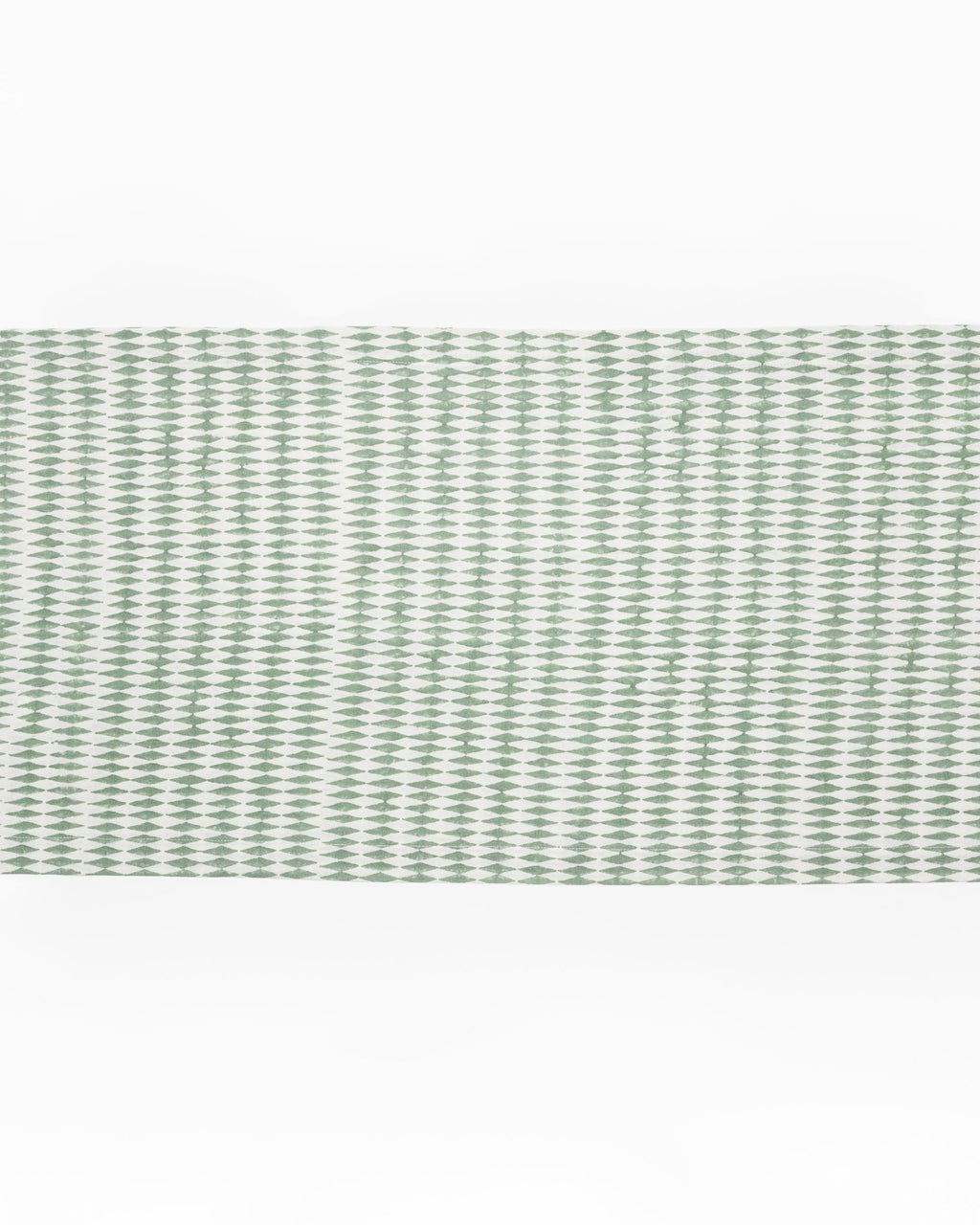 Sage Green Harlequin Pattern - Block Printed Cotton Table Runner