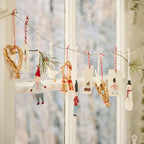 Scandi Christmas Straw Heart Tree Decoration | Set of 3