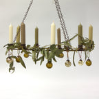 Scandinavian Rustic Hanging Candle Holder Wreath - 9 Candles