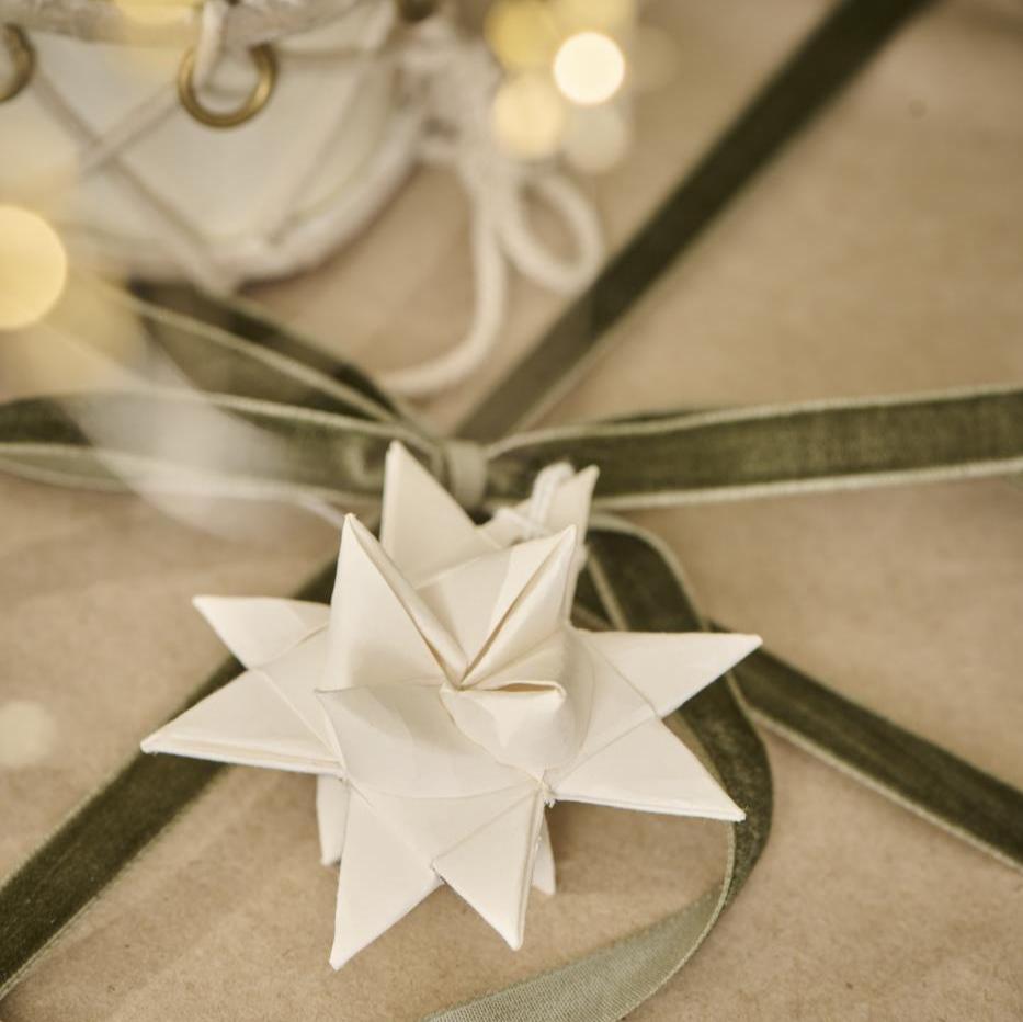 Scandinavian Woven White Paper Star Decoration