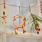Scandi Christmas Straw Goat Hanging Tree Decoration | 2 Sizes