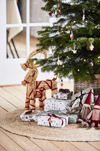 Scandi Straw Christmas Goat With Red Ribbon | Three Sizes