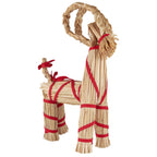 Scandi Straw Christmas Goat With Red Ribbon | Three Sizes