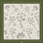 Evergreen Cow Parsley Scarf (Small) - 100% Silk