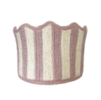 Stripy Scalloped Basket - Dusty Pink