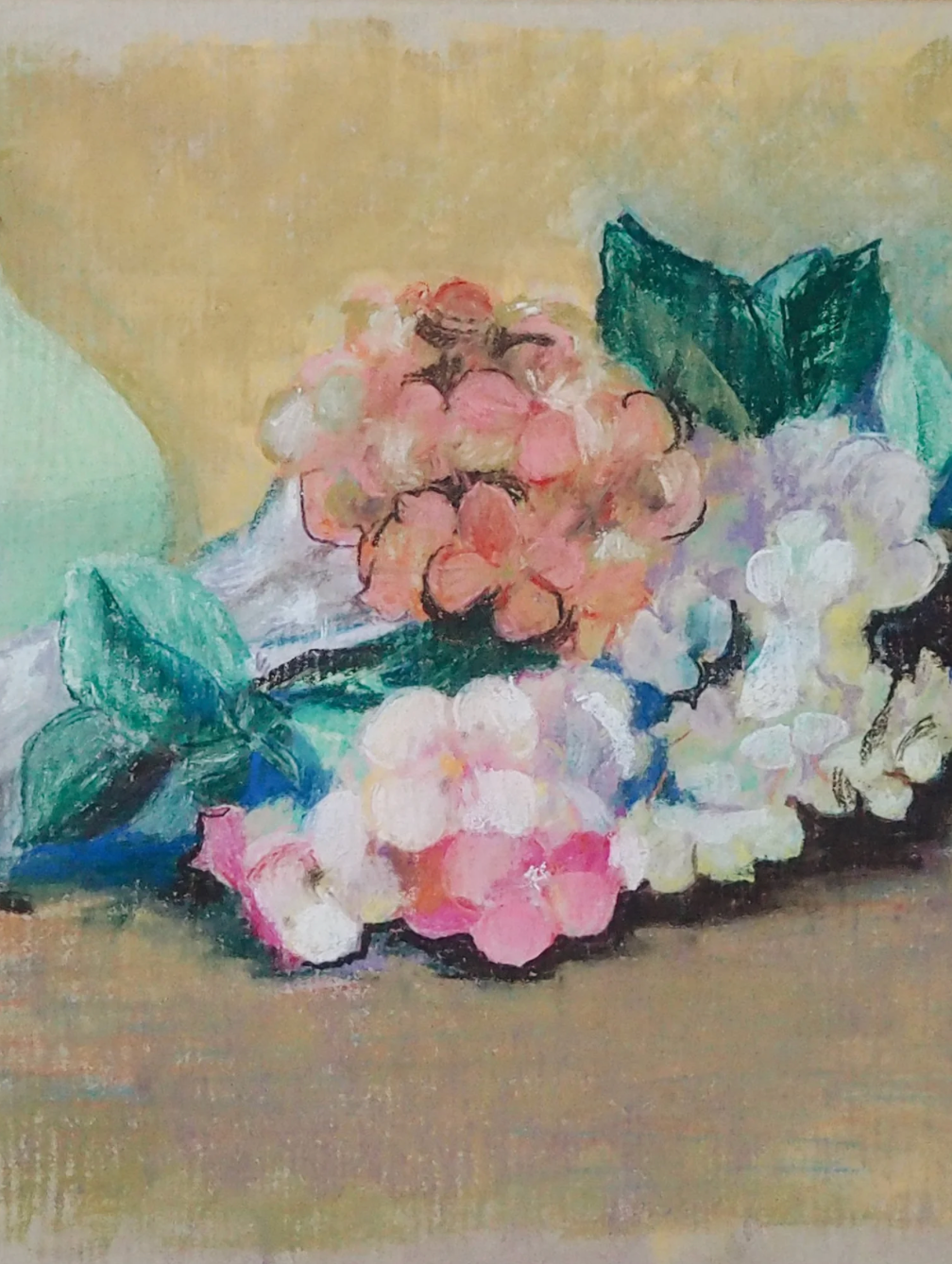Hydrangeas and green vase | M W TODD