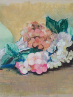 Hydrangeas and green vase | M W TODD