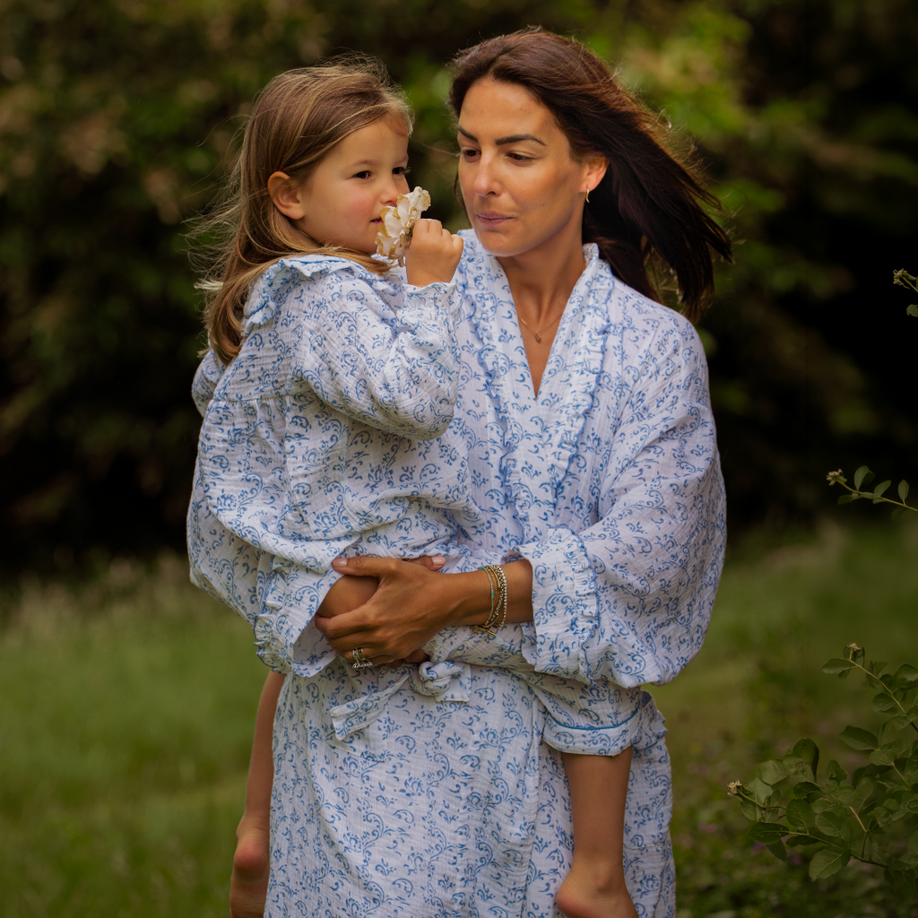 Blue Paisley Organic Muslin Pyjamas