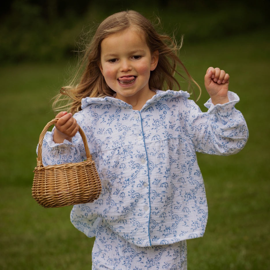 Blue Paisley Organic Muslin Pyjamas