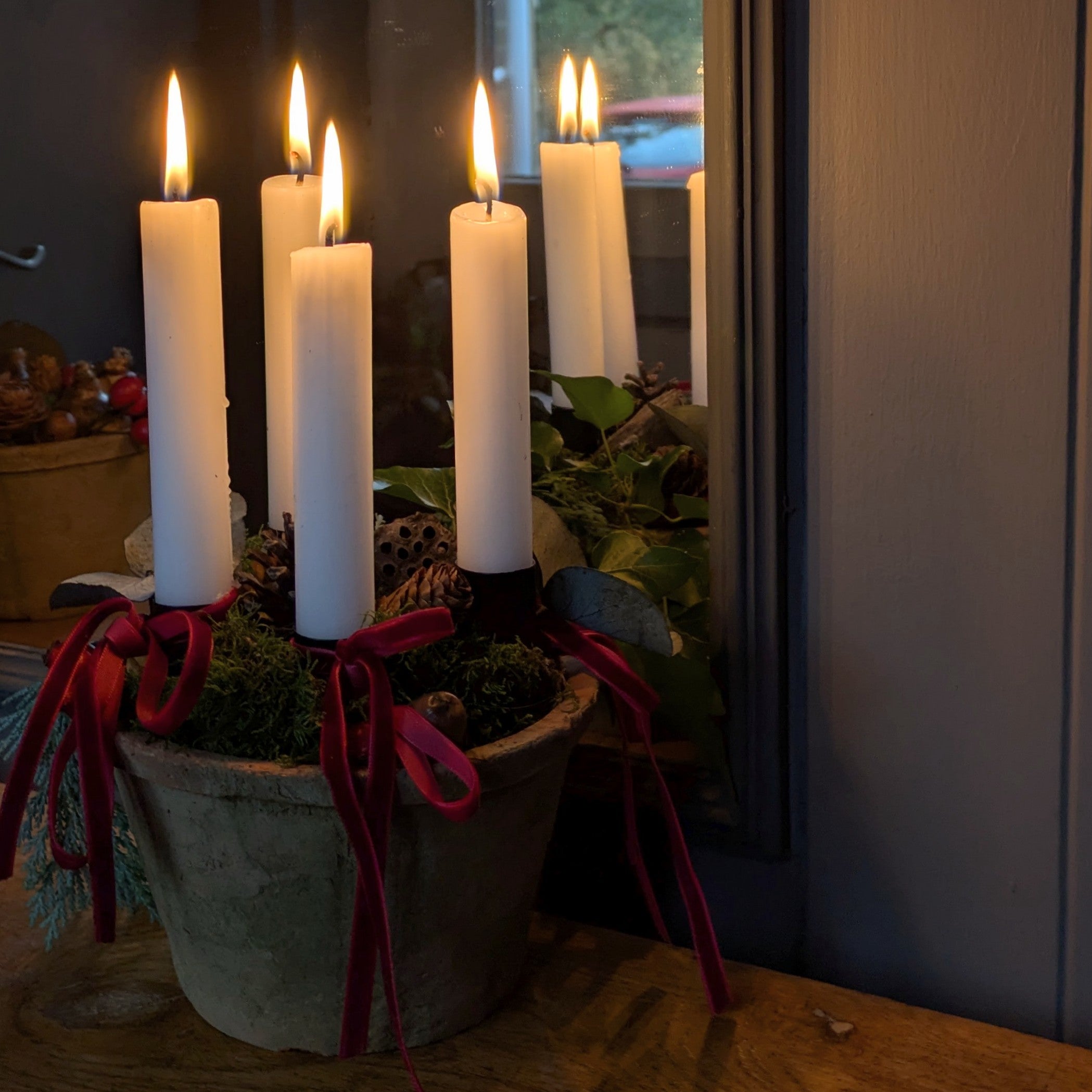 Seasonal Scandi Terracotta Pot With Candles | Gift Set