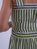 'SHELLY' BEACH DRESS IN OLIVE STRIPE