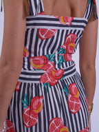 'SHELLY BEACH' DRESS IN POMEGRANATE STRIPE