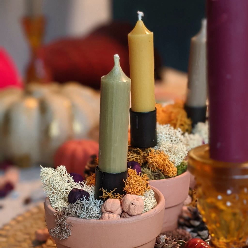 18 Short Dinner Candles | Mixed Colours