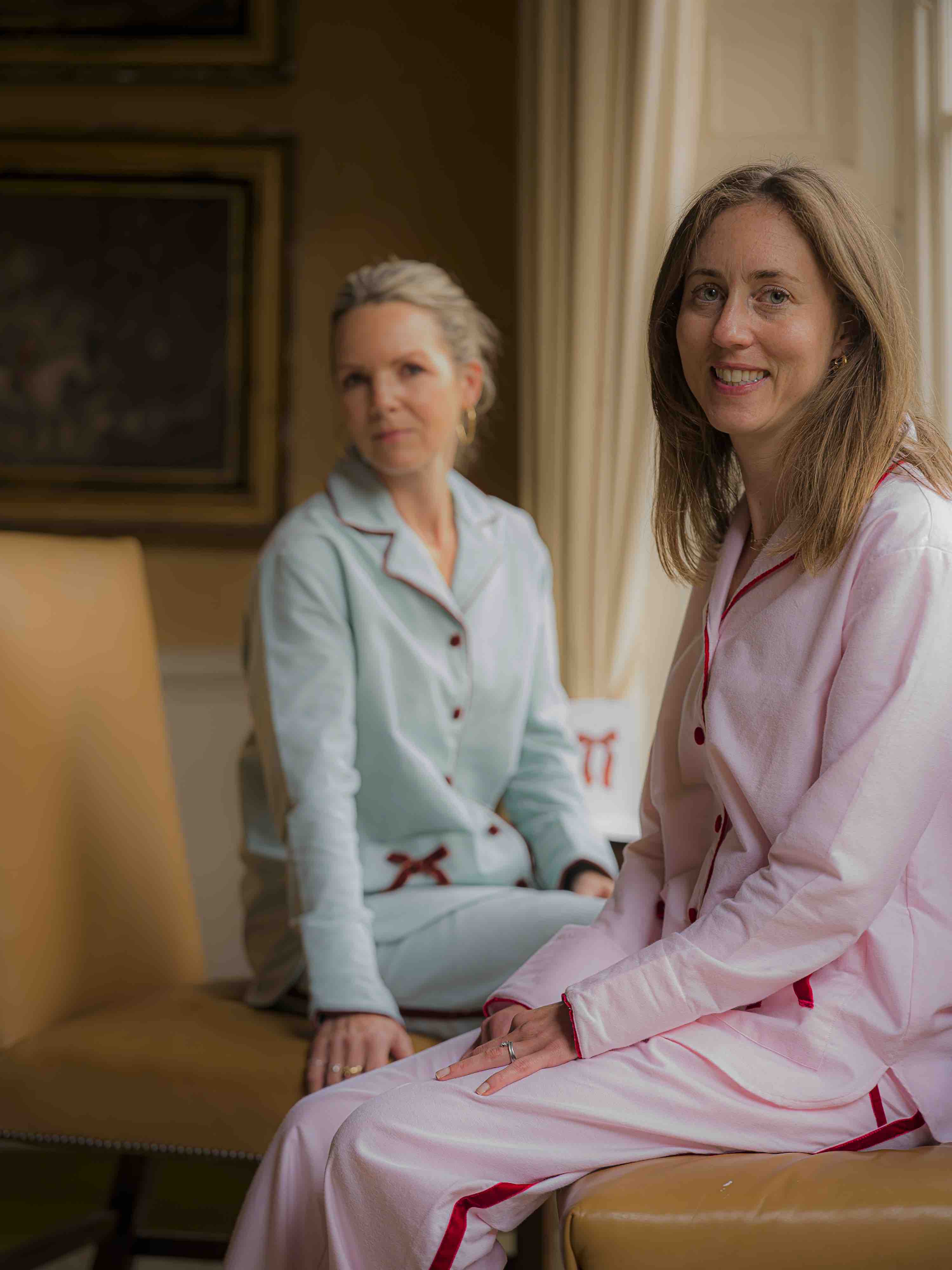 Sian Esther X Gail Jones Pink Bow Velvet Pyjamas