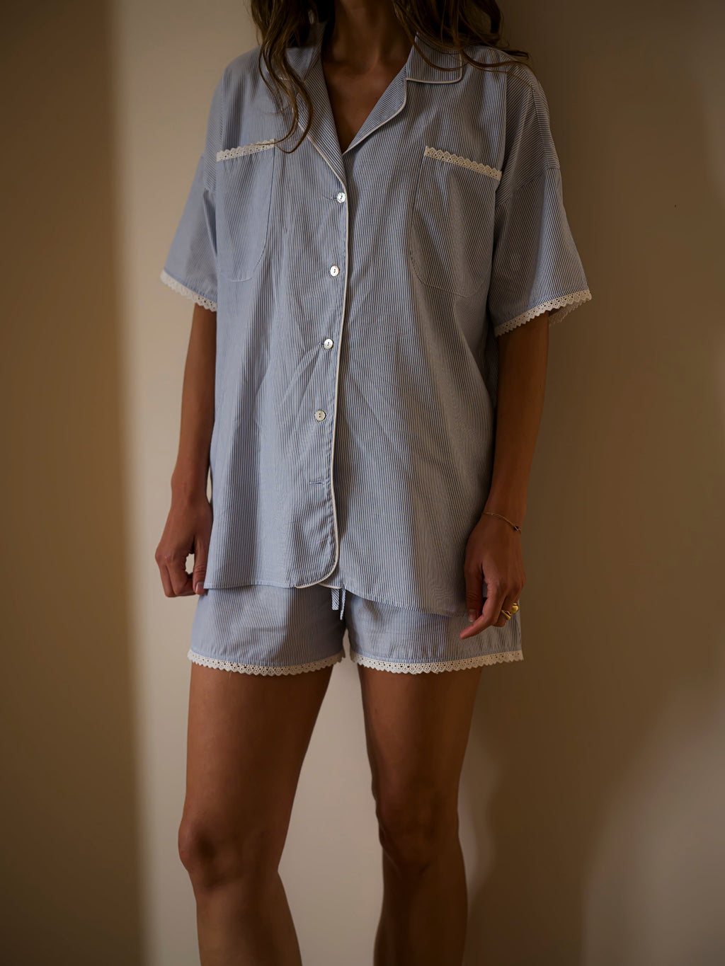 Demi Fine Stripe Short Pyjama Set