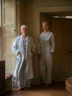 Green Striped Brushed Cotton Robe