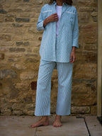 The Green Stripe Seersucker Resort Shirt