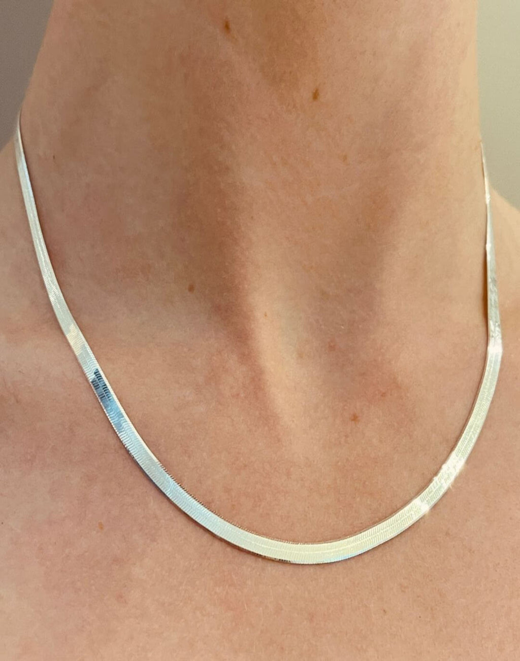 Silver Herringbone Necklace
