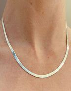 Silver Herringbone Necklace