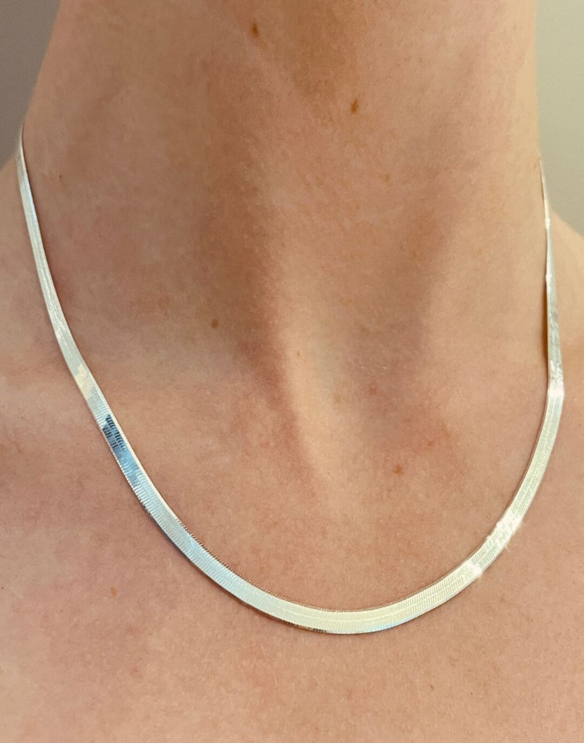 Silver Herringbone Necklace