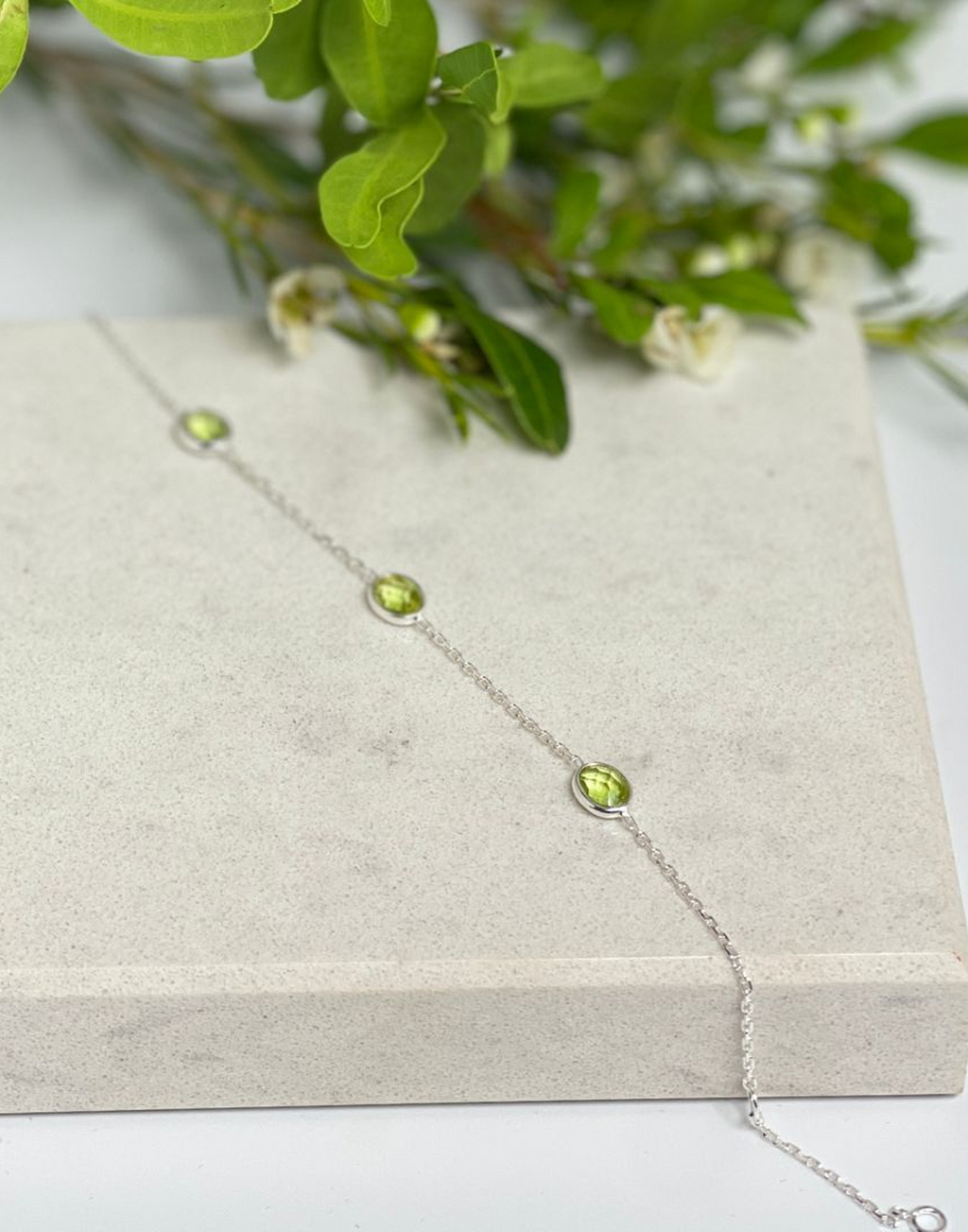 Silver Peridot Bracelet