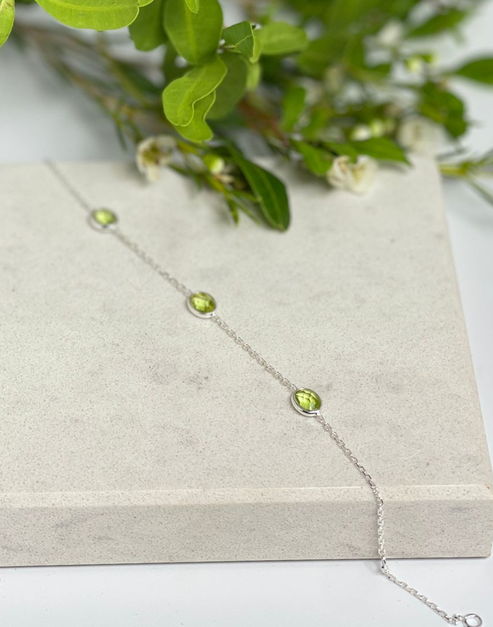 Silver Peridot Bracelet