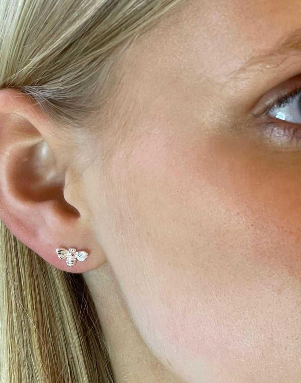 Silver Bee Stud Earrings