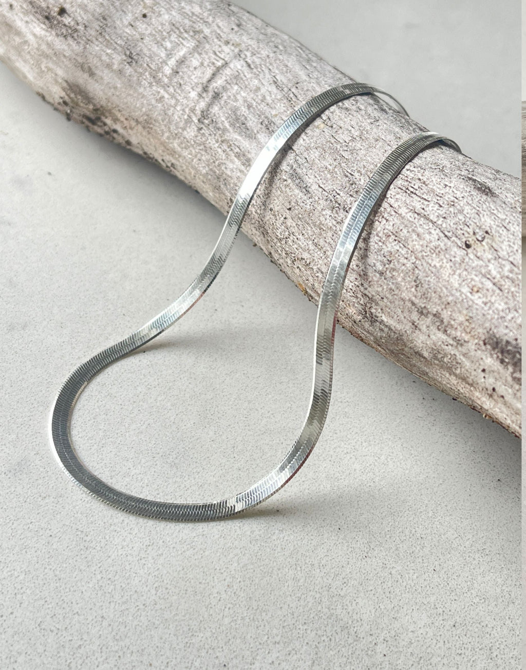 Silver Herringbone Necklace