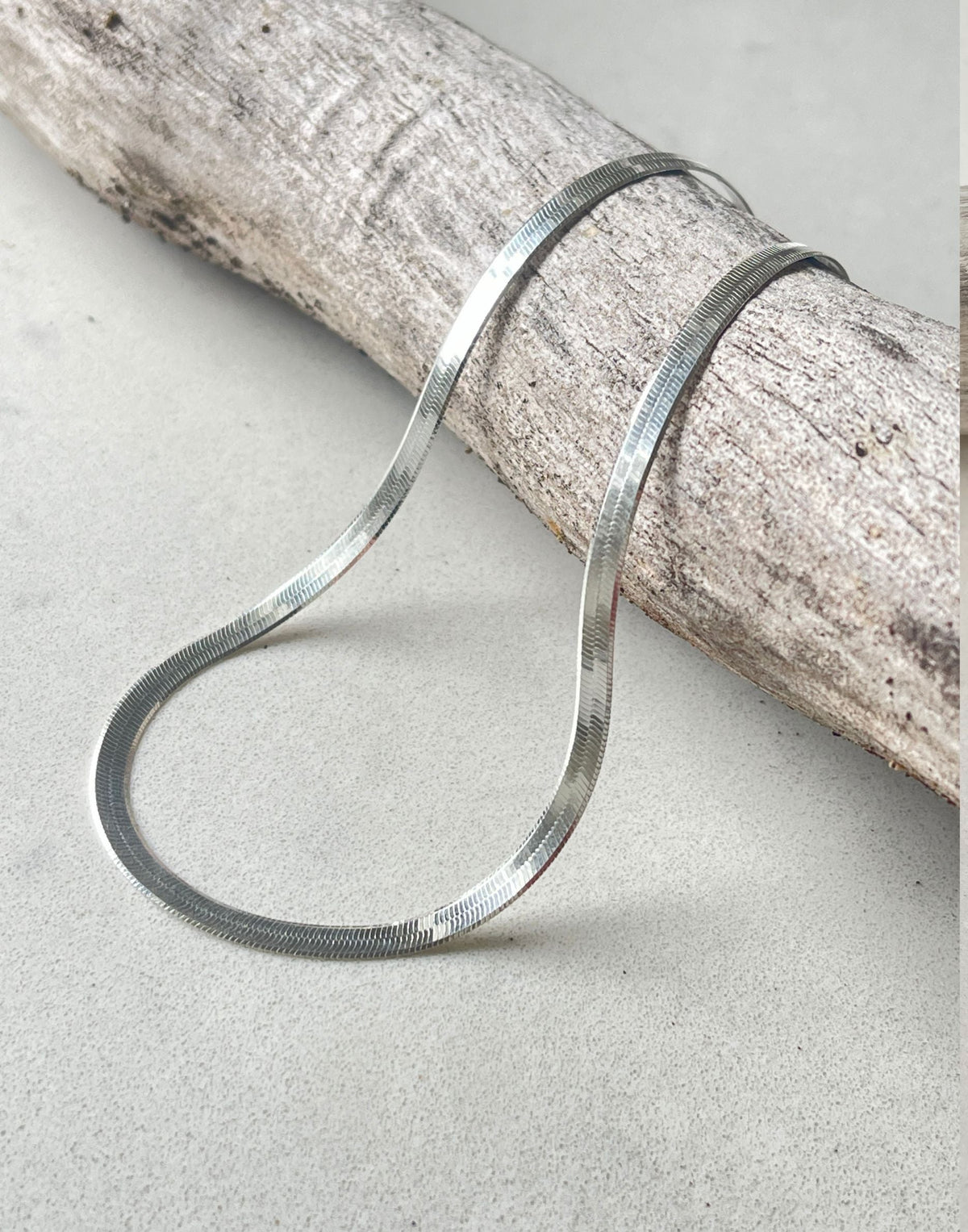 Silver Herringbone Necklace