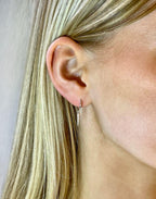 Silver Long Cone Huggie Earrings
