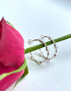 Silver Pearl Hoops
