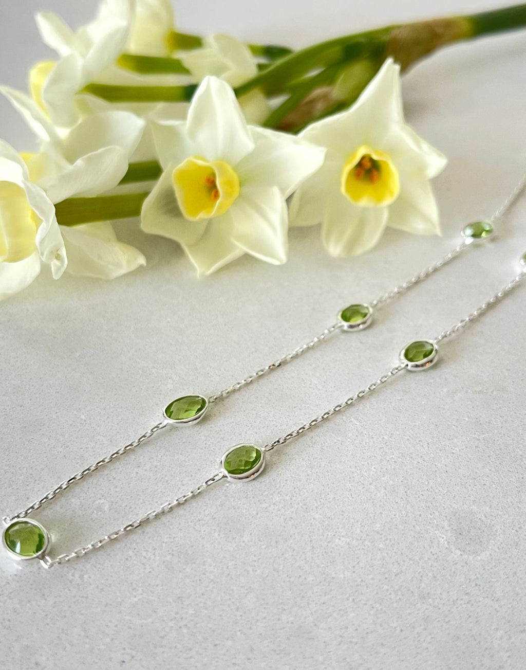 Silver Peridot Necklace
