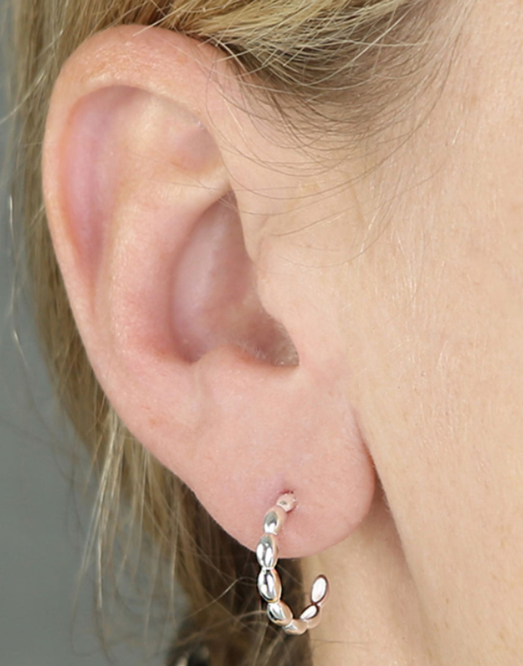 Silver Seed Hoop Earrings