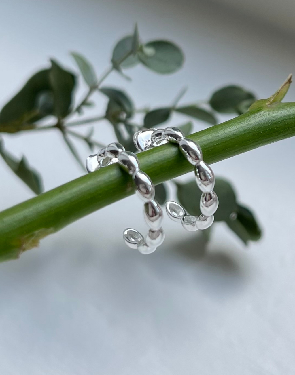 Silver Seed Hoop Earrings