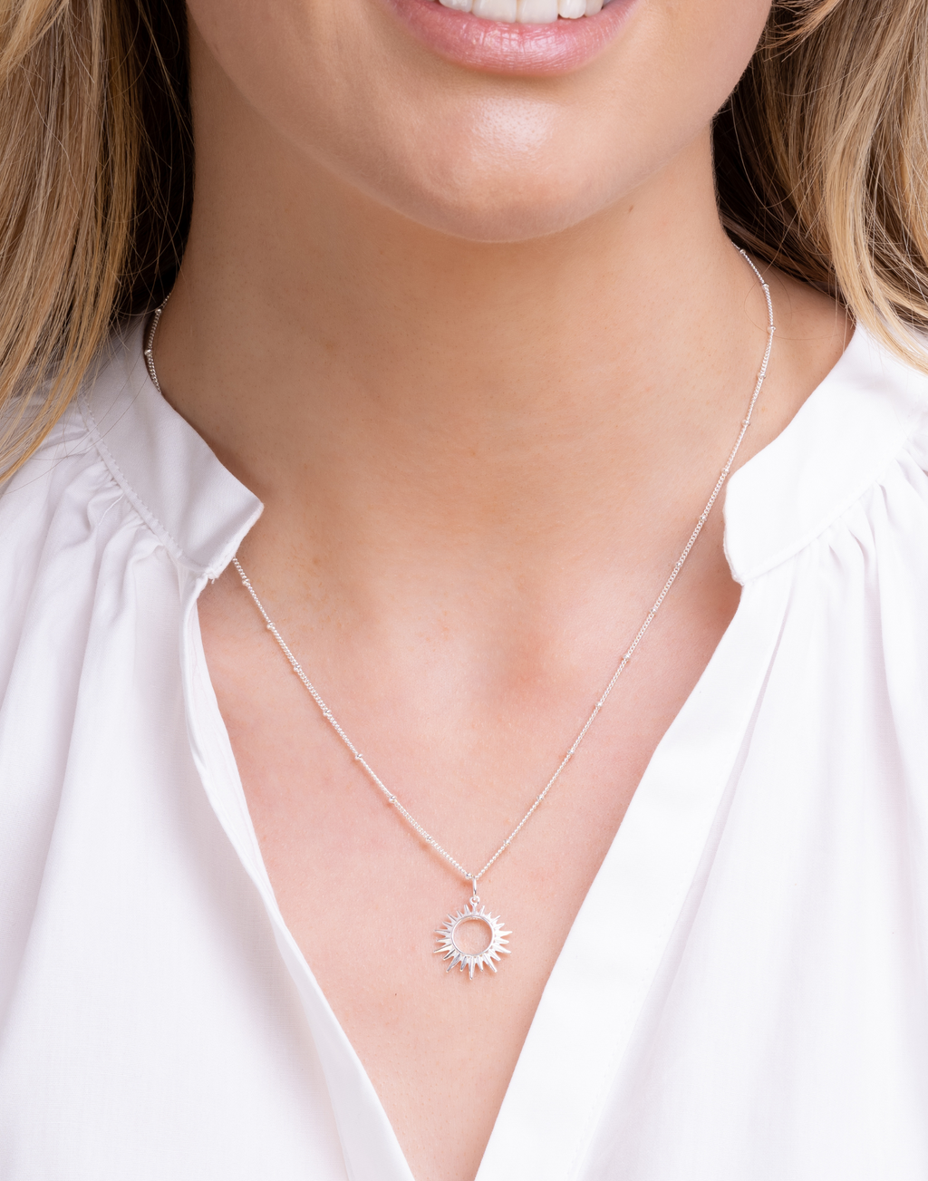 Silver Sunburst Necklace