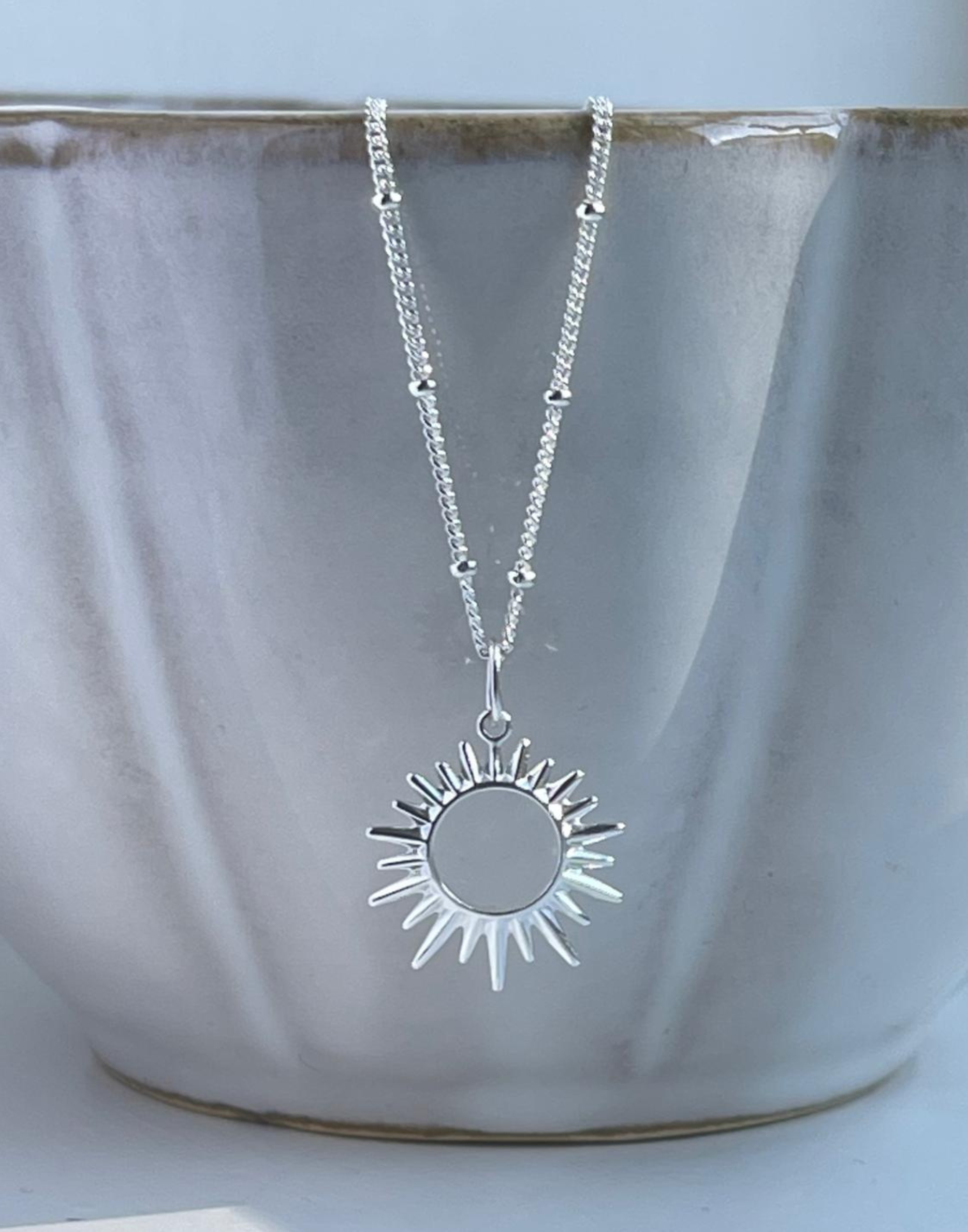 Silver Sunburst Necklace