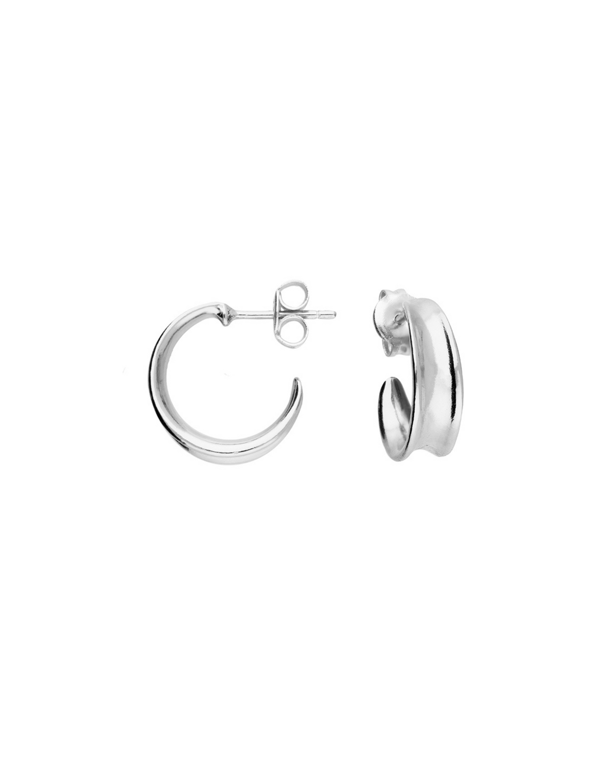 Silver Tapered Hoop Earrings